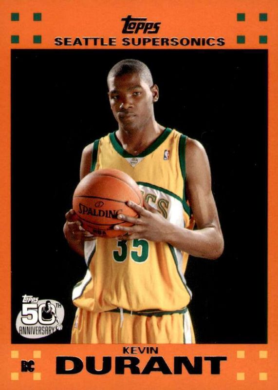 Kevin Durant 2007 Topps #2 Factory Set (Orange) Rookie PSA 6