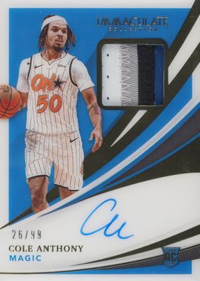 2020 Immaculate #117 Rookie Patch Auto /99