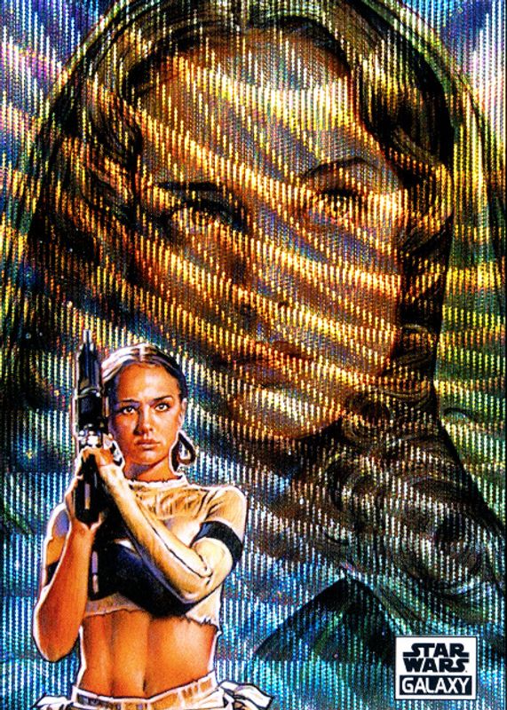 Padme Amidala 2021 Topps Chrome Star Wars Galaxy #40 Wave Refractor /99 RAW