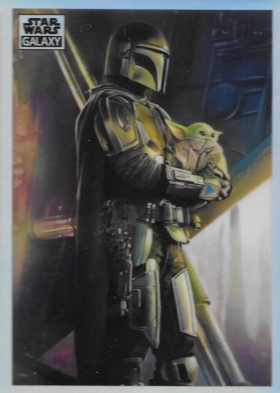 The Mandalorian & The Child #MN-1 2021 Topps Chrome Star Wars Galaxy Mandalorian Visions RAW