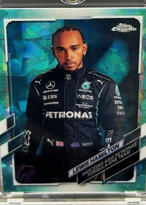 Lewis Hamilton 2021 Topps Chrome Formula 1 Sapphire Edition #1 Aqua /99 RAW