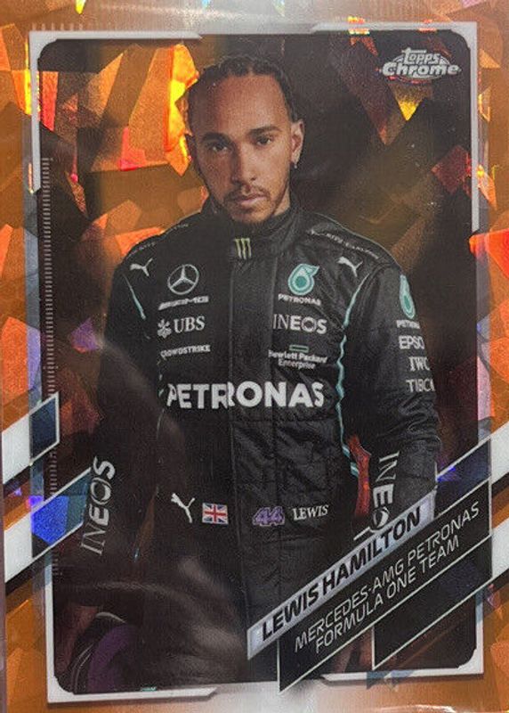 Lewis Hamilton 2021 Topps Chrome Formula 1 Sapphire Edition #1 Orange /25 RAW