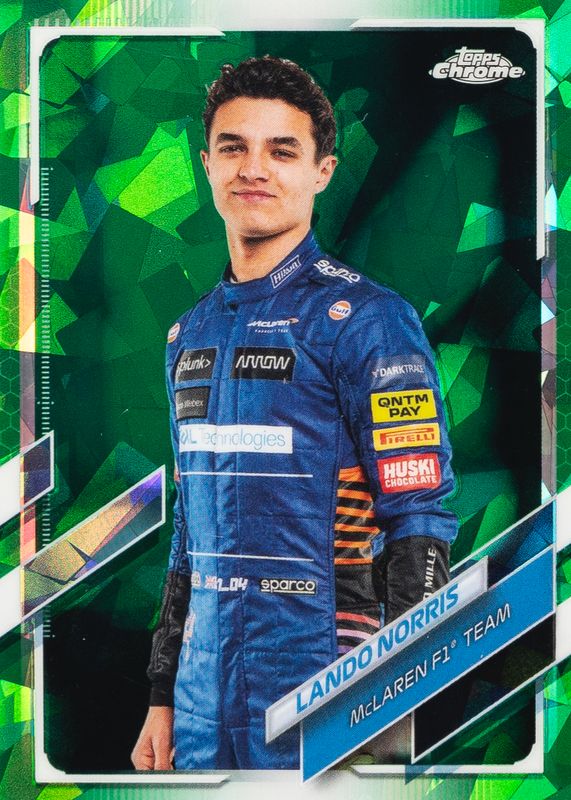 Lando Norris 2021 Topps Chrome Formula 1 Sapphire Edition #6 Green /75 SGC 9.5