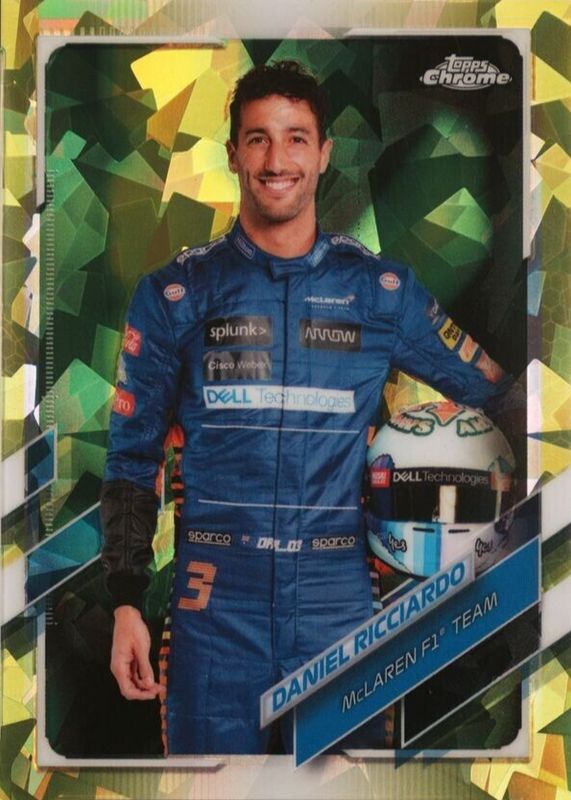 Daniel Ricciardo 2021 Topps Chrome Formula 1 Sapphire Edition #5 Chartreuse /199 PSA 10