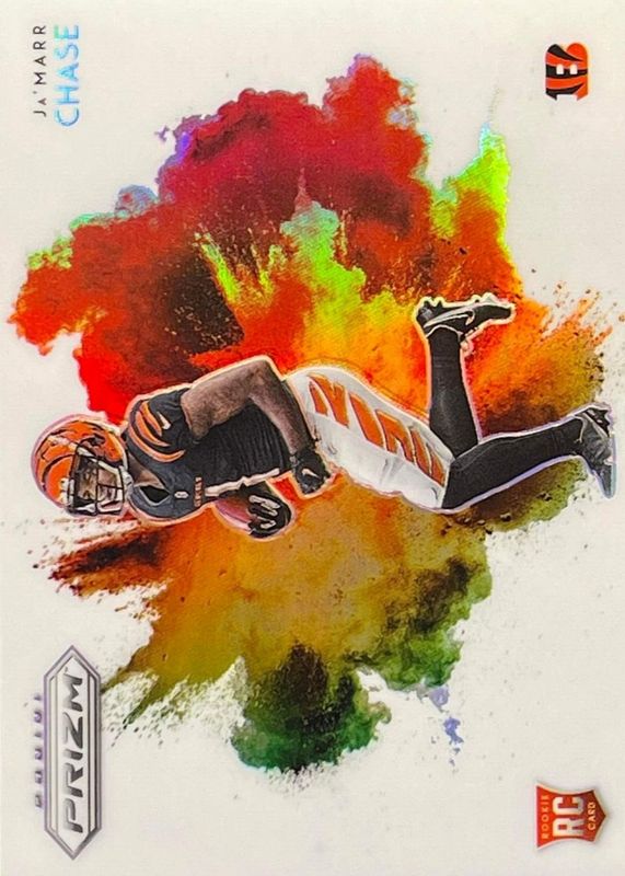 Ja'Marr Chase 2021 Prizm #CB-16 Color Blast /(SSP) Rookie RAW