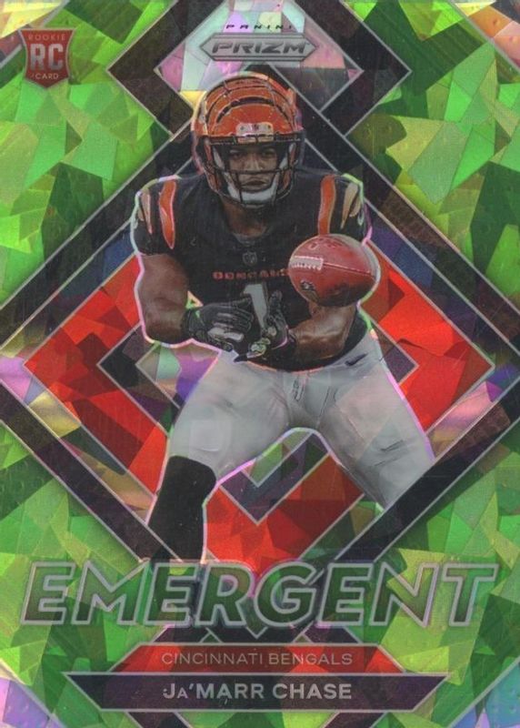 Ja'Marr Chase 2021 Prizm #E-7 Emergent - Green Ice Rookie BGS 9