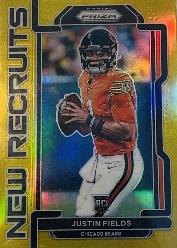 Justin Fields 2021 Prizm #NR-4 New Recruits - Gold /10 Rookie PSA 10