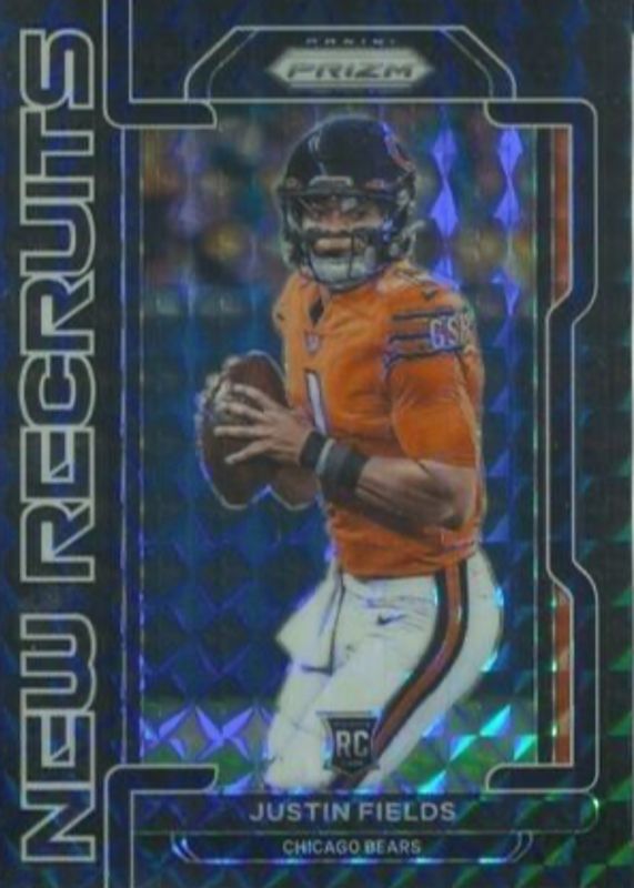 Justin Fields 2021 Prizm #NR-4 New Recruits - Black Finite /1 Rookie PSA 10