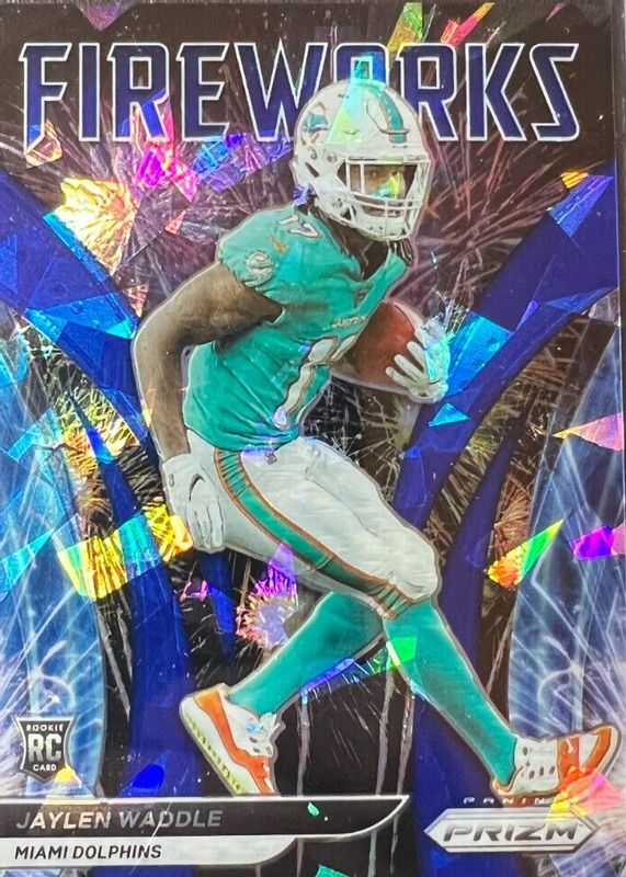 Jaylen Waddle 2021 Prizm #F-5 Fireworks - Blue Ice /99 Rookie SGC 10