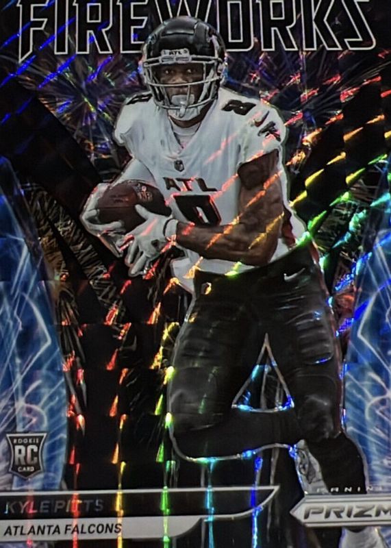 Kyle Pitts 2021 Prizm #F-13 Fireworks - Black Finite /1 Rookie RAW