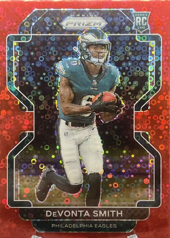 DeVonta Smith 2021 Prizm #335 No Huddle Red /50 Rookie BGS 9.5