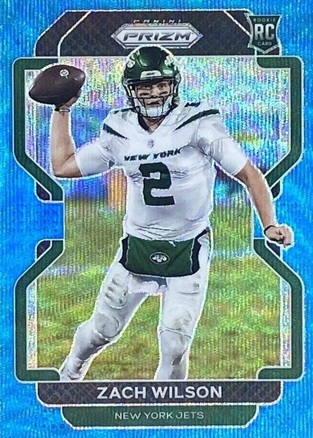 うさぴょん様　ネイビー　グリーン Zach Wilson 2021 Prizm #332 Blue Wave /199 Price Guide - Sports