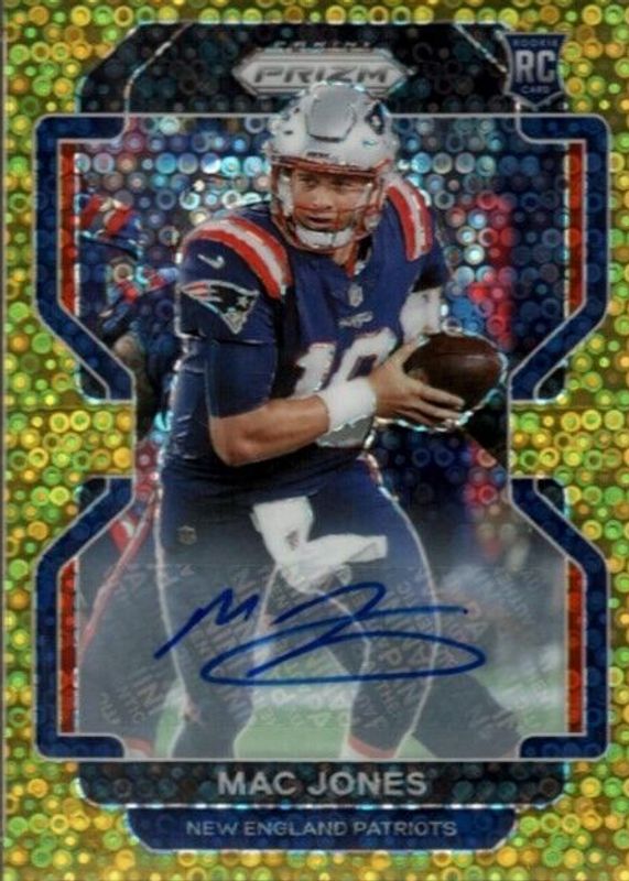 Mac Jones 2021 Prizm #336 Rookie Autographs - No Huddle Gold /10 Rookie RAW