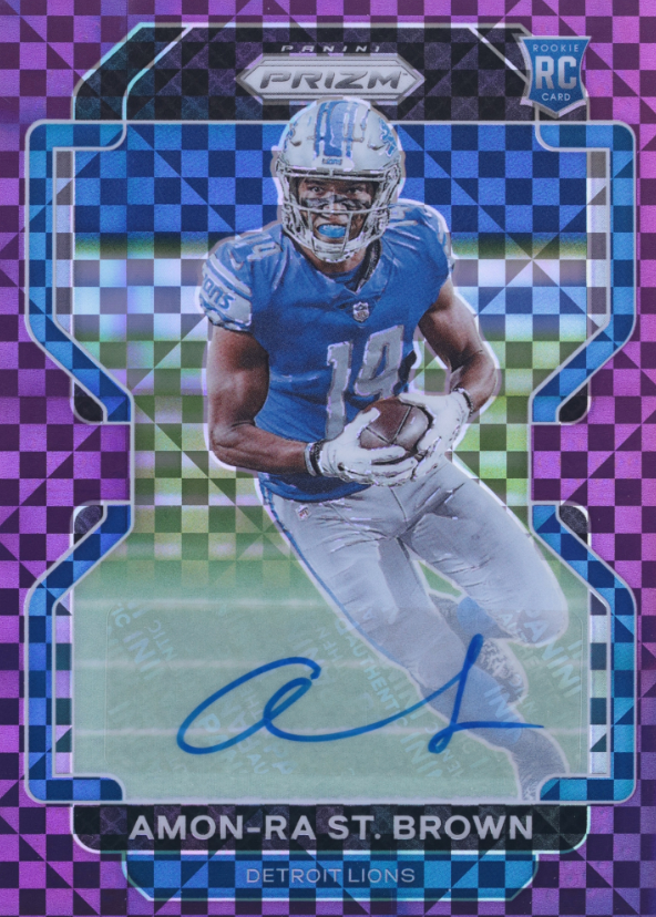 Amon-Ra St. Brown 2021 Prizm #358 Rookie Autographs - Purple Power