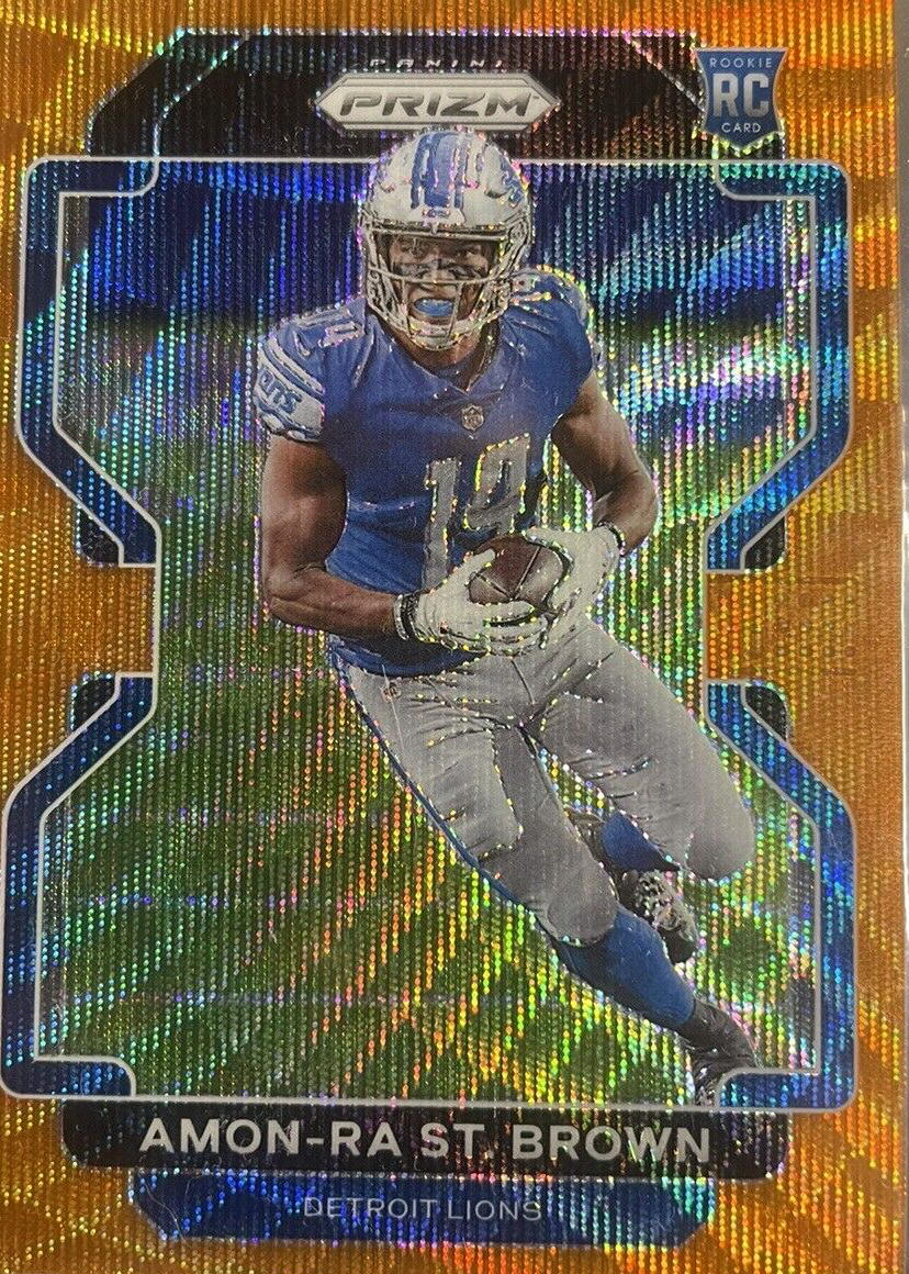 Amon-Ra St. Brown 2021 Prizm #358 Orange Wave /60 Price Guide