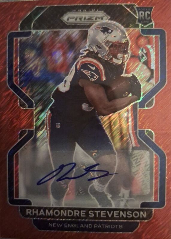 Rhamondre Stevenson 2021 Prizm #367 Rookie Autographs - Red Shimmer /35 RAW