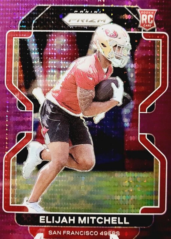 Elijah Mitchell 2021 Prizm #399 Purple Pulsar Rookie RAW