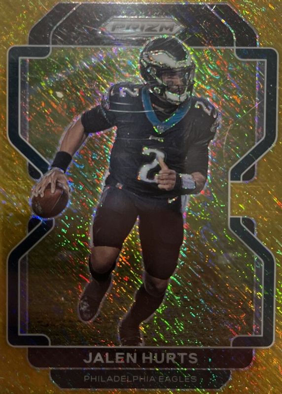 Jalen Hurts 2021 Prizm #221 FOTL Gold Shimmer /10 RAW