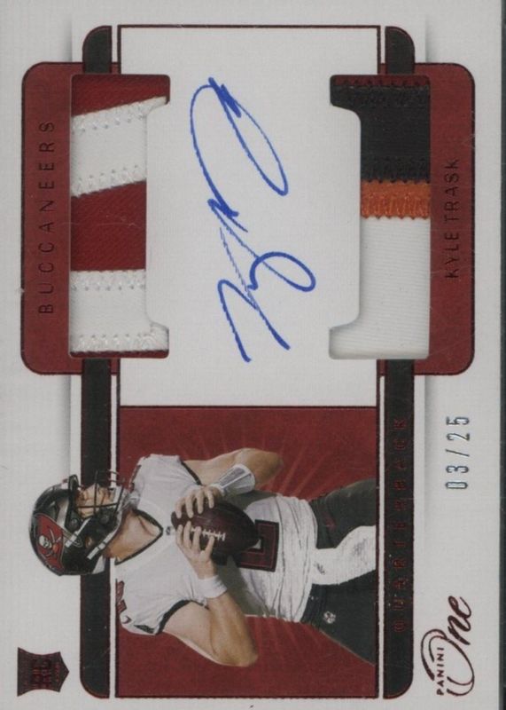 Kyle Trask 2021 One #39 Rookie Dual Patch Auto - Red (/25) Rookie SGC 9.5