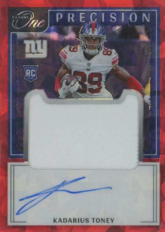 Kadarius Toney 2021 One #312 Precision Rookie Patch Autographs - Red (/20) Rookie BGS 9.5