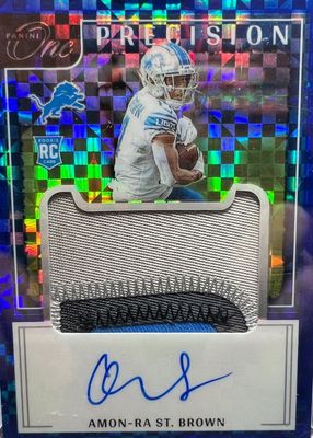 2021 One #324 Precision Rookie Patch Autographs - Blue (/49)