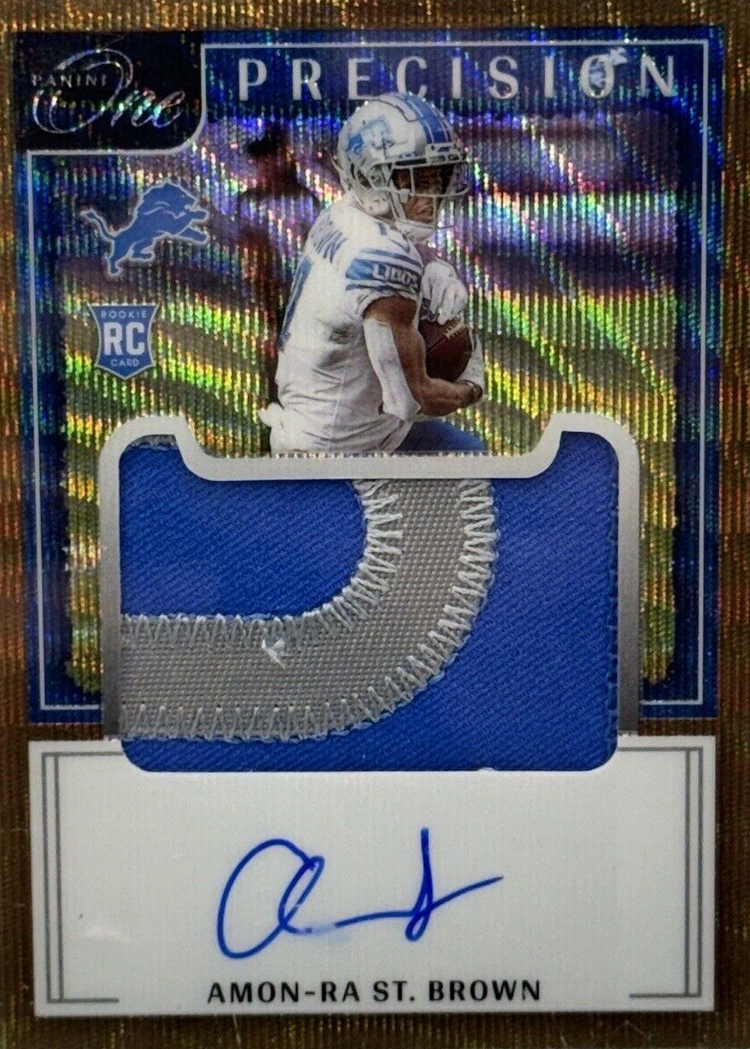 Amon-Ra St. Brown 2021 One #324 Precision Rookie Patch Autographs