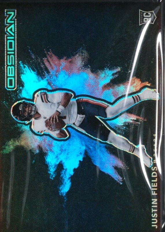 Justin Fields 2021 Obsidian #CB-24 Black Color Blast /(SSP) Rookie RAW