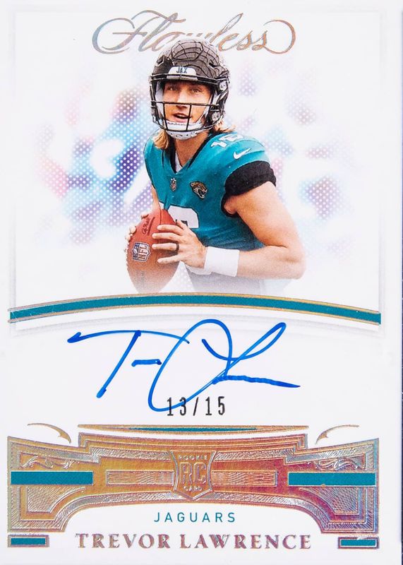 Trevor Lawrence 2021 Flawless #FRS-TLA Flawless Rookie Signatures - Silver (/15) Rookie SGC 8.5