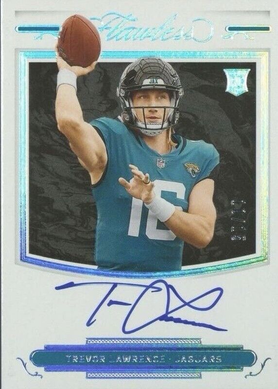 Trevor Lawrence 2021 Flawless #RSS-TLA Rookie Shadow Signatures - Silver (/15) RAW