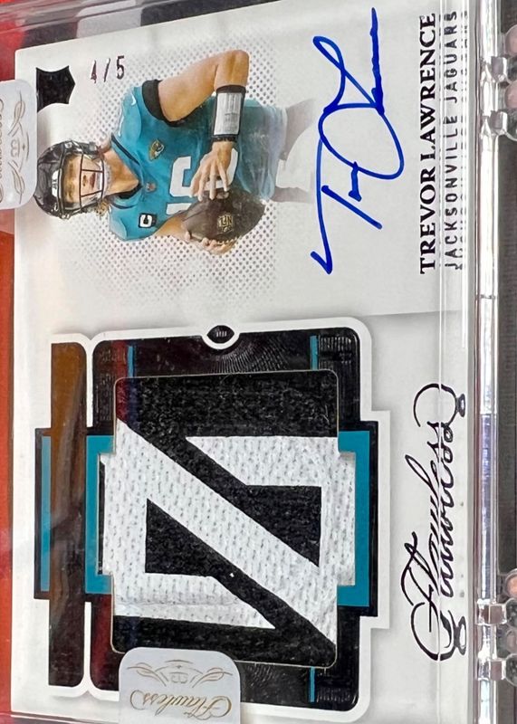 Trevor Lawrence 2021 Flawless #RCA-TLA Rookie Cleat Autographs /5 RAW