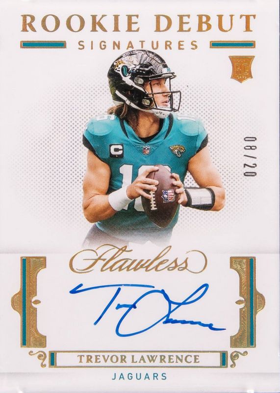 Trevor Lawrence 2021 Flawless #RDS-TLA Rookie Debut Signatures (/20) Rookie SGC 8