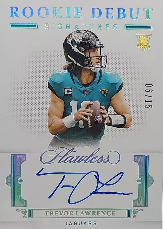 Trevor Lawrence 2021 Flawless #RDS-TLA Rookie Debut Signatures - Silver (/15) RAW