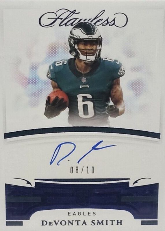 DeVonta Smith 2021 Flawless #FRS-DVS Flawless Rookie Signatures - Sapphire (/10) Rookie SGC 9.5