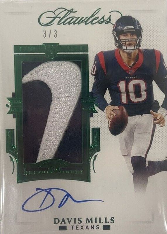 Davis Mills 2021 Flawless #RPA-DMI Rookie Patch Auto - Emerald (/3) RAW