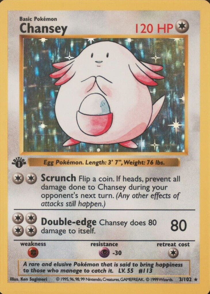 Chansey 1999 Pokemon Game #3 1st Edition Holo Price Guide - Sports
