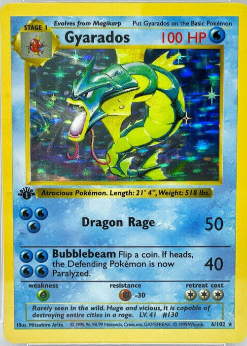 Gyarados 1999 Pokemon Game #6 1st Edition Holo Price Guide - Sports Card  Investor