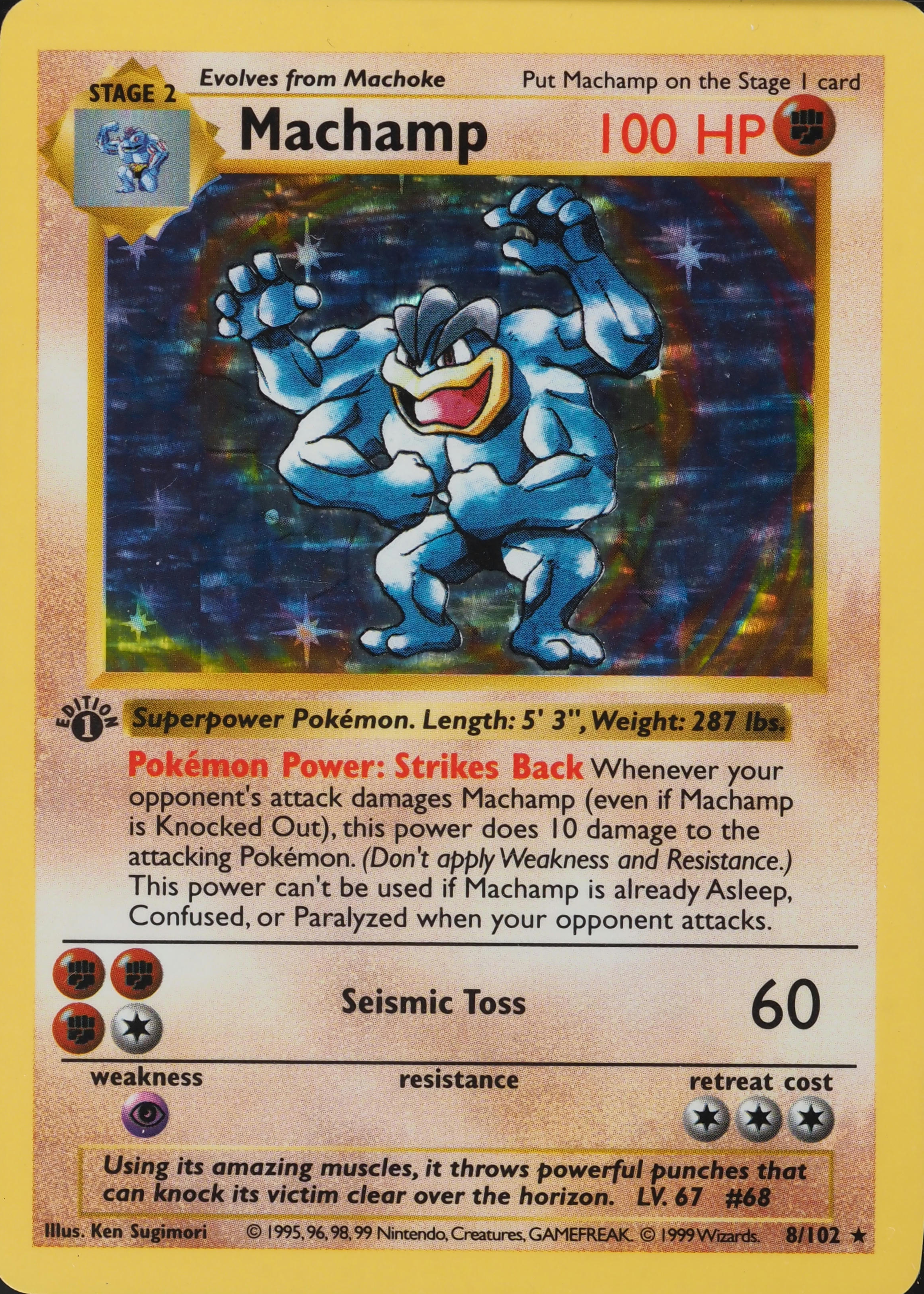 1999 machoke pokemon card value Wizards of the Coast Base Set Common #52/102 Machop : Toys & Games Sold at Auction: 1999 Pokemon