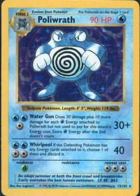 1999 Pokemon Game #13 Shadowless Holo