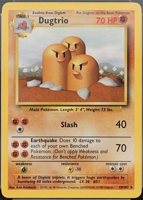 PSA8】ダグトリオ 旧裏 初版 マーク無し DUGTRIO 051 Dark Dugtrio #51