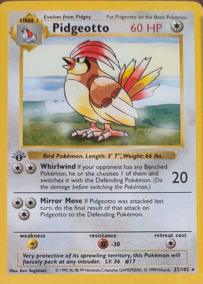 1999 pidgeot pokemon card value Pidgeot 8/64 1999 Jungle Set - Holo Rare Japanese - NM