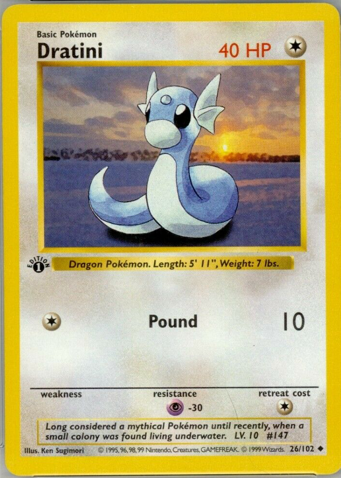 Dratini 1st edition【PSA8】ミニリュウ Dratini 1999 Pokemon Game #26 1st Edition Price Guide - Sports