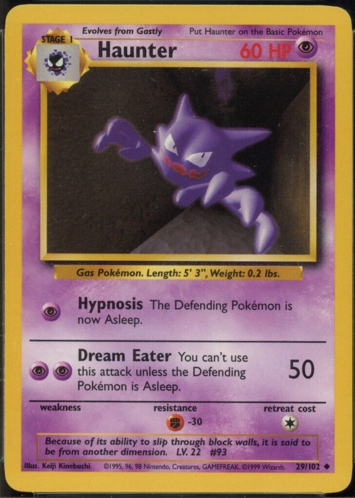 1999 wizards pokemon cards value Haunter 1999 Pokemon Game #29 Unlimited Price Guide
