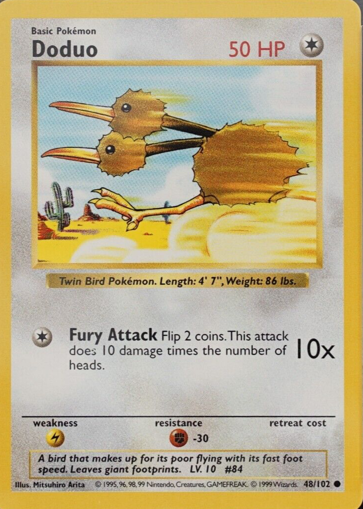 Doduo 80/123 (LP, Pokemon Card, Mysterious Treasures, 2007