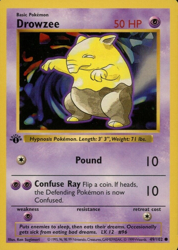 ポケモンカードDrowzee1999 Pokemon 1st Edition英語 Drowzee 1999 Pokemon Game #49 1st Edition Price Guide - Sports