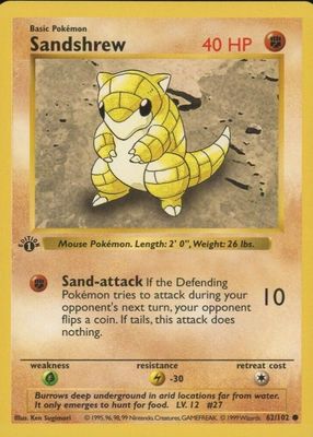 1999 Pokemon Game #62 1st Edition