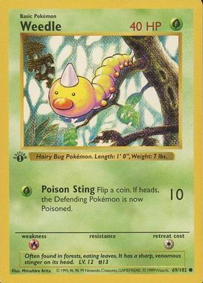 PSA8 ビードル 旧裏　初版 マークなし 1996 Weedle 第1弾 ビードル | ポケモンカード(旧裏面) 拡張シート 第1弾(青版)