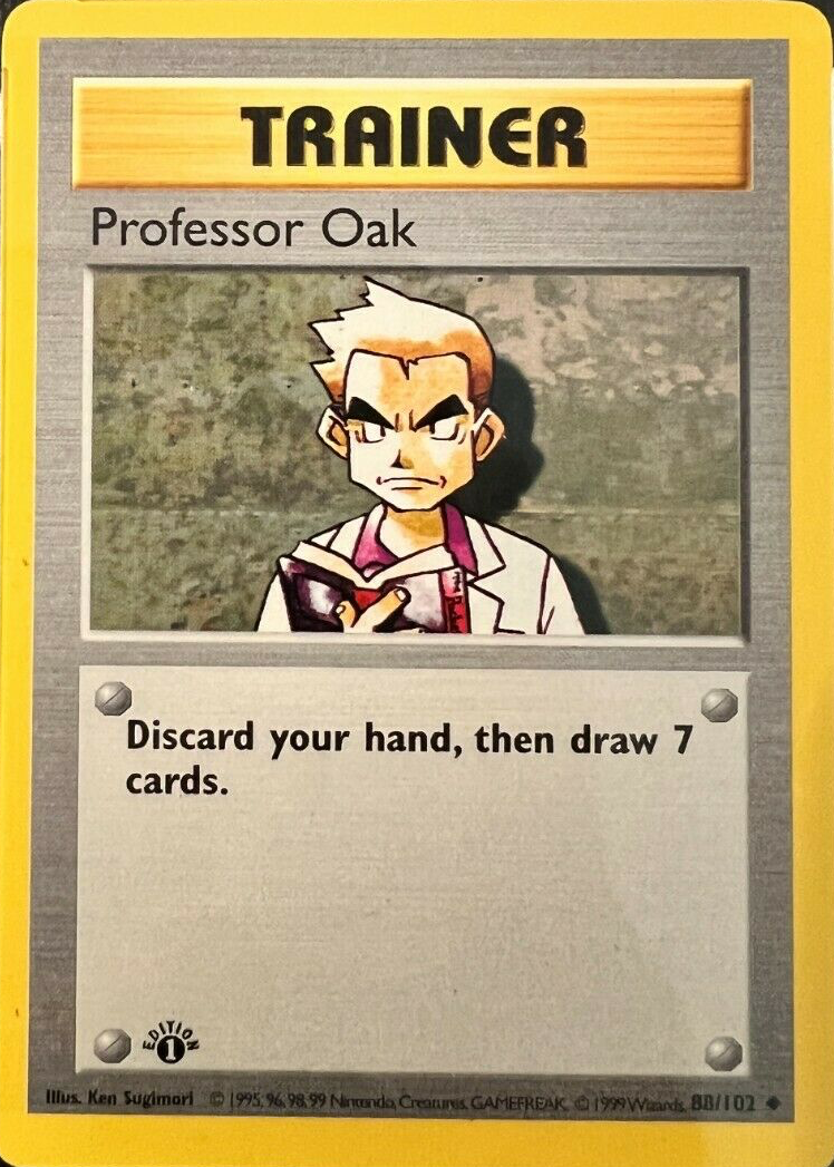 Professor Oak 1999 Pokemon Game #88 1st Edition Price Guide