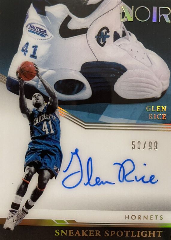 Glen Rice 2021 Noir #SNS-GLR Sneaker Spotlight Signatures /99 BGS 9.5