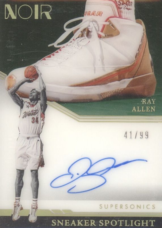 Ray Allen 2021 Noir #SNS-RAY Sneaker Spotlight Signatures /99 PSA 9