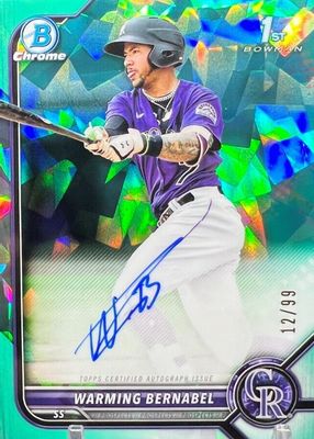 WARMING BERNABEL 2022 Bowman Mojo Auto BMA-WB Rockies SHARP! HOT PROSPECT!!